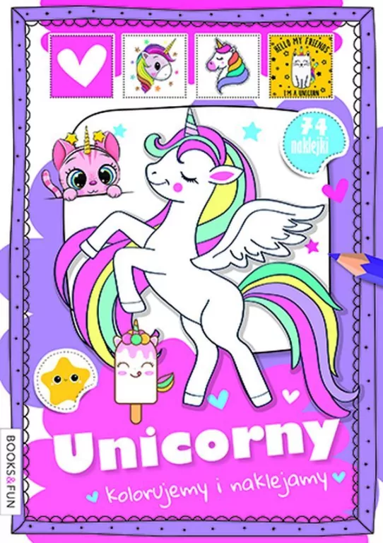 Kolorujemy i naklejamy. Unicorny - tantis.pl
