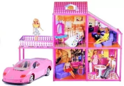 Willa dla lalek z różowym autem