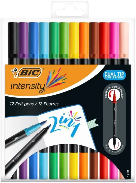 Flamastry dwustronne. Intensity Dual Tip. 12 kolorów - tantis.pl