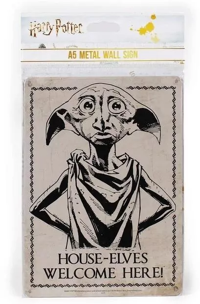 Harry Potter Tabliczka metalowa A5 Zgredek - tantis.pl