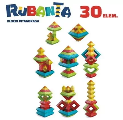 Rubanta. Klocki Pitagorasa. 30 elementów. Genialny dzieciak - tantis.pl