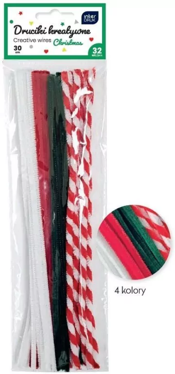 Druciki kreatywne 30cm Christmas 32szt - tantis.pl