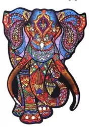 Puzzle drewniane eko 68. Słoń indyjski