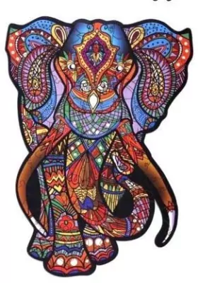 Puzzle drewniane eko 68. Słoń indyjski