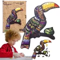 Puzzle drewniane eko 127. Tropikalny tukan - tantis.pl
