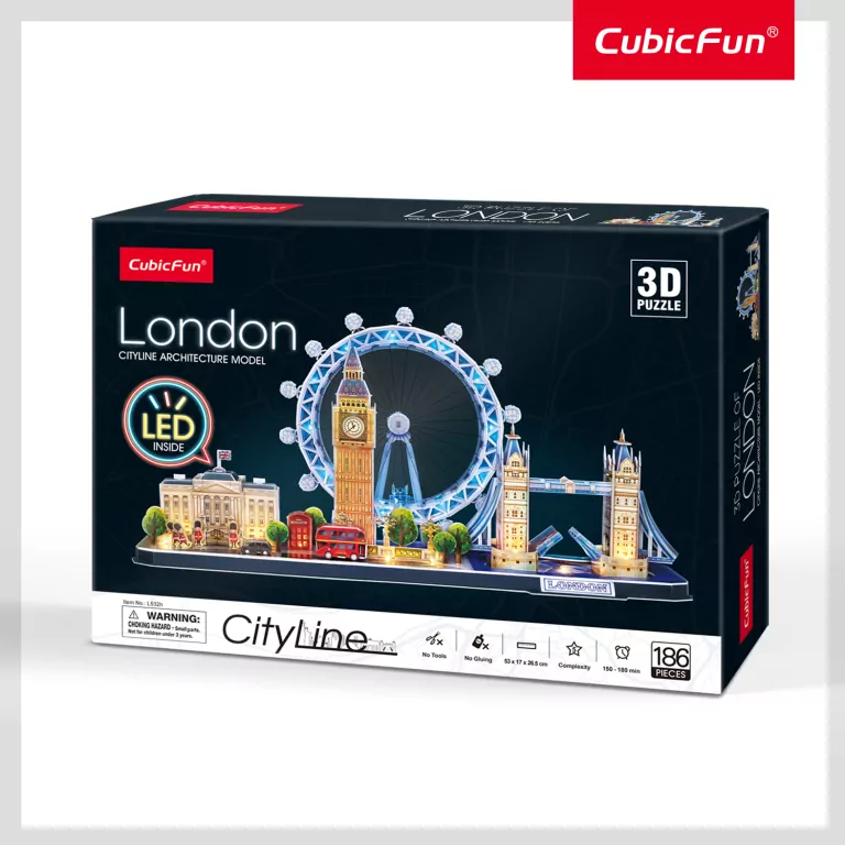 Cubic Fun. Puzzle 3D LED. Cityline Londyn - tantis.pl