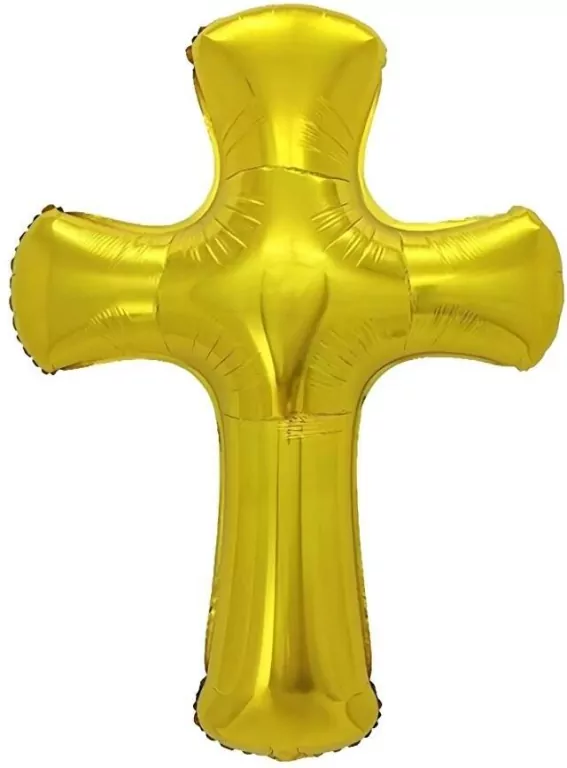 Balon foliowy Krzyż złoty 51x67cm - tantis.pl