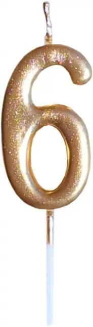 Świeczka urodzinowa "6" złota - tantis.pl