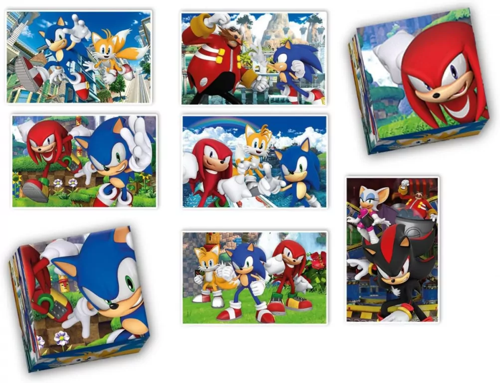 Puzzle 48 + 36 + Memo + 6 klocków Edukit Sonic - tantis.pl