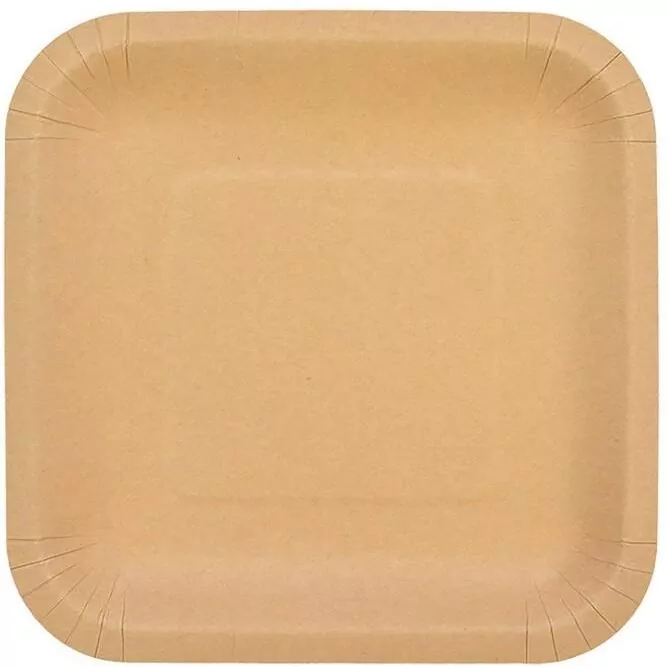 Talerze papierowe kraftowe 18x18cm 8szt - tantis.pl