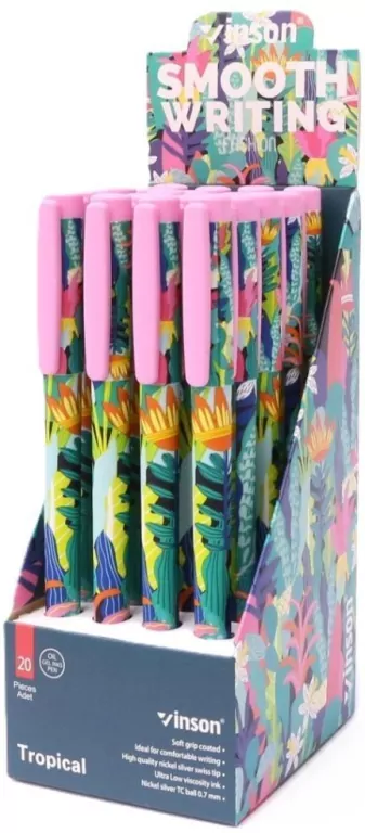 Długopis z zatyczką Fashion Tropical nieb - tantis.pl