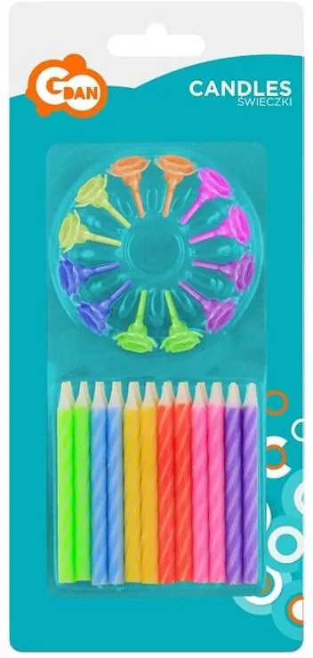 Świeczki urodzinowe spiralne MIX 6cm - tantis.pl