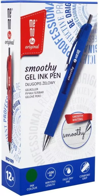 Długopis żelowy Smoothy zielony  MemoBe - tantis.pl