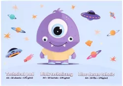 Blok techniczny A4/10K 170g Stworek