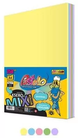 Papier ksero A4 80g 5 kolorów 250 arkuszy pastel - tantis.pl