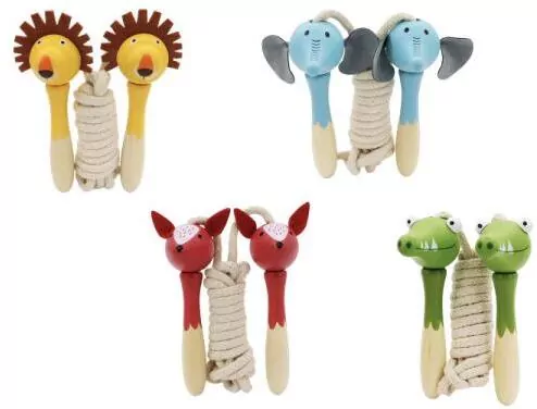 Skakanka drewniana - zwierzątka mix - tantis.pl