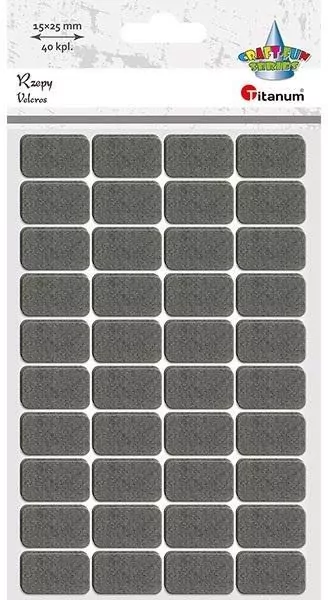 Rzepy samoprzylepne szare 15x25mm 40kpl - tantis.pl