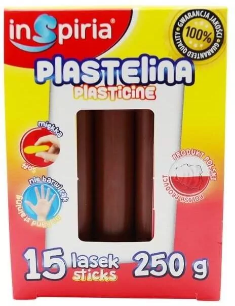 Plastelina brązowa 15 lasek 250g - tantis.pl