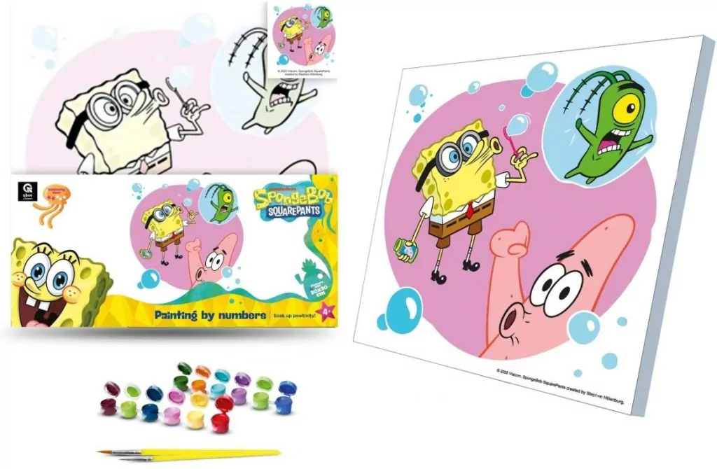 Malowanie po numerach 30x30cm SpongeBob - tantis.pl