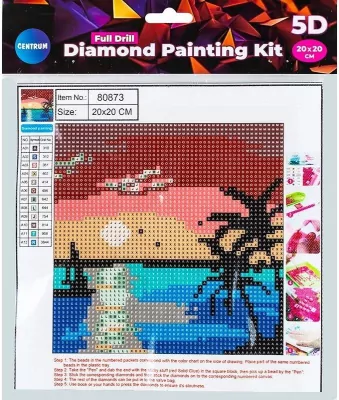 Diamentowa mozaika pełna - Beach 20x20 80873