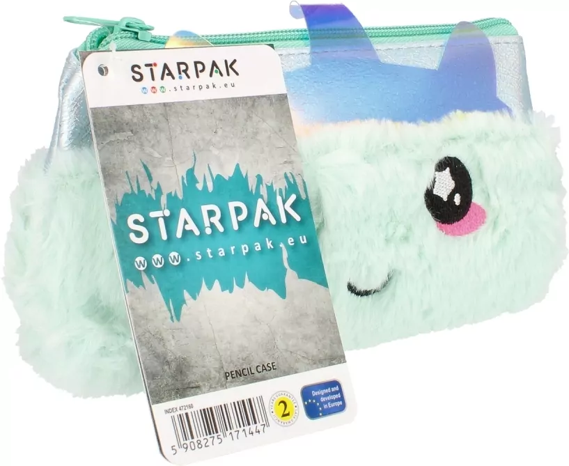 Piórnik saszetka pluszowy Silver Unicorn - tantis.pl