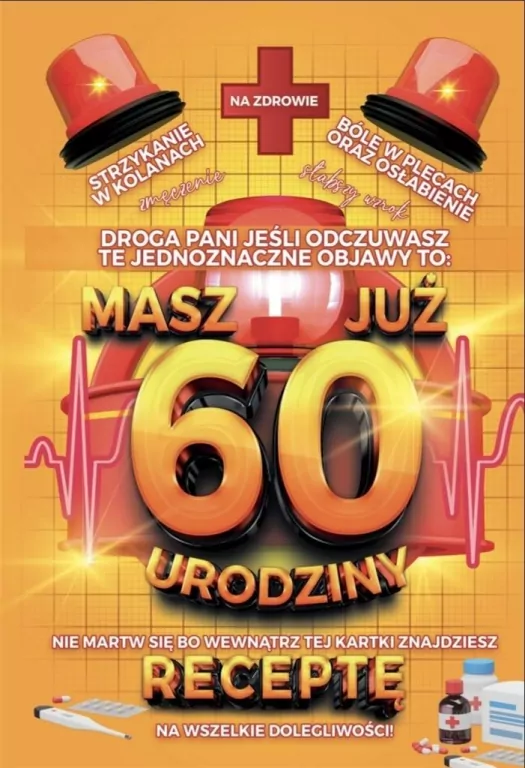 Karnet Urodzinowy z receptą 60 - tantis.pl