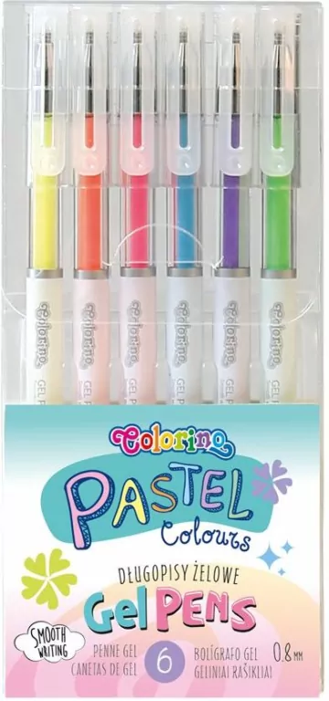 Długopisy żelowe pastel. Colorino Kids. 6 kolorów - tantis.pl