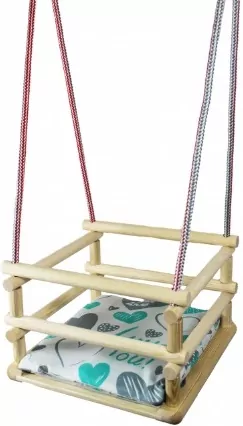 Baczek. Huśtawka drewniana z poduszką - tantis.pl