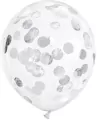 Balony z konfetti kółka srebrny 30cm - tantis.pl