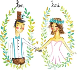 Karnet B6 Ślub Para w owalach