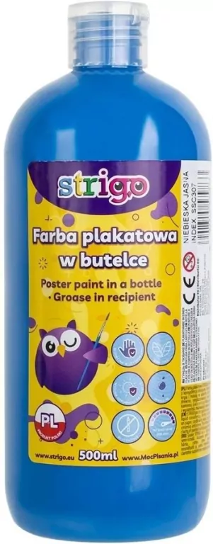 Farba plakatowa w butelce 500ml jasnoniebieska - tantis.pl