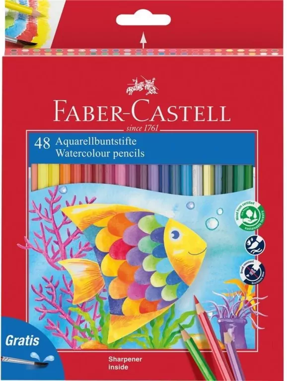 FABER CASTELL. Kredki akwarelowe 48 kolorów - tantis.pl