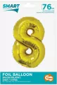Balon foliowy cyfra 8 złota Smart 76cm - tantis.pl