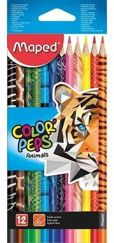 Maped. Kredki ołówkowe trójkątne, 12 kolorów - tantis.pl