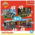 Puzzle 4w1 Przygody strażaka Sama TREFL - tantis.pl