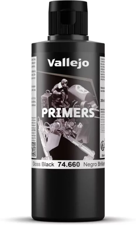 Vallejo: 74.660 - Surface Primer - Gloss Black Primer (200 ml) - tantis.pl