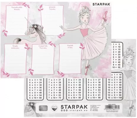 Plan lekcji z tabliczką mnożenia Balerina