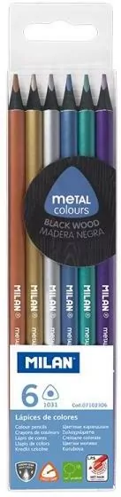 Kredki trójkątne metalizowane 6 kolorów MILAN - tantis.pl