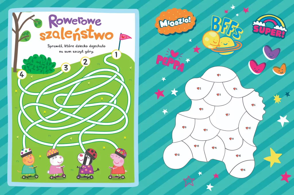 Peppa Pig. Naklejki na numerki. Dzień na wesoło - tantis.pl