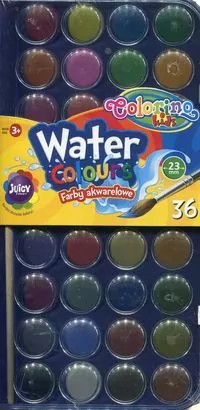 Farby colorino kids akwarelowe mała pastylka 36 kolory - tantis.pl