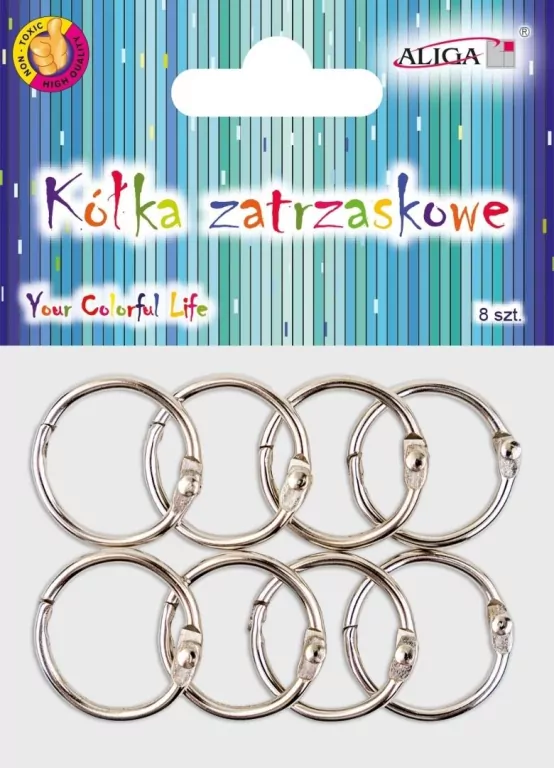 Kółka zatrzaskowe metalowe 2,5cm 8szt - tantis.pl
