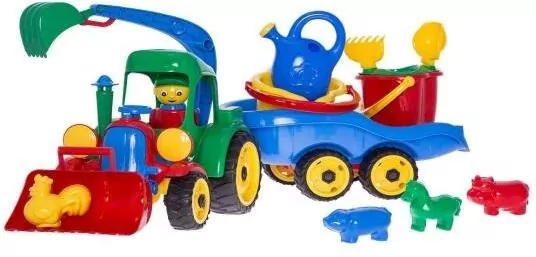 Koparka z przyczepą i kompletem mini 10el - tantis.pl