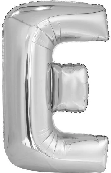 Balon foliowy litera E srebrna 56,5x86cm - tantis.pl