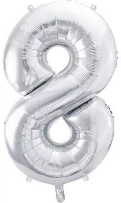 Balon foliowy 8 srebrny 86cm - tantis.pl