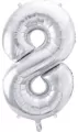 Balon foliowy 8 srebrny 86cm - tantis.pl