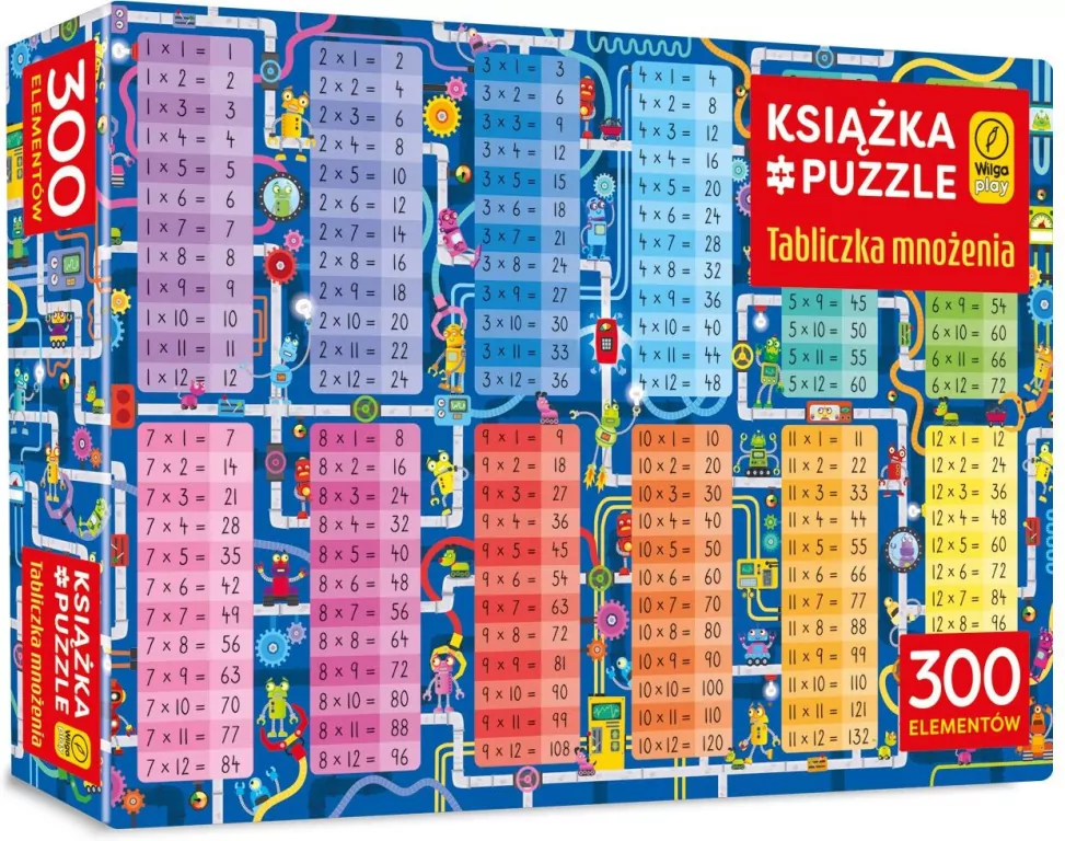Książka i puzzle. Tabliczka mnożenia, 300 elementów - tantis.pl