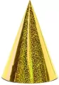Czapeczki holograficzne. Złote 16cm, 6 sztuk - tantis.pl