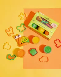 Ciastolina naturalna 3 kolory + 8 kształtów