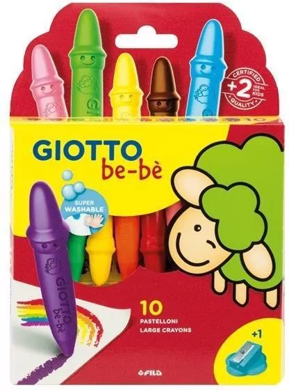 Kredki woskowe z temperówką 10 kolorów GIOTTO - tantis.pl