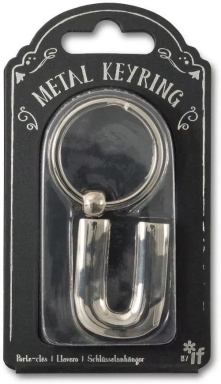 Silver Letter Keyring - brelok do kluczy litera U - tantis.pl